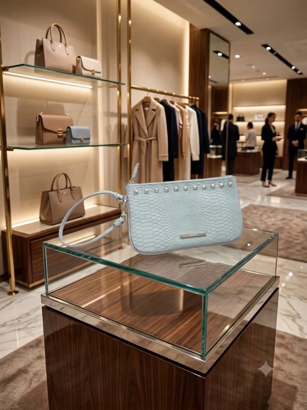 Nine West Gray Textured Wristlet Clutch
